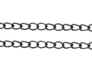 Řetízek  6x4 mm, 1 m, černá barva