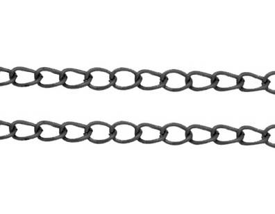 Řetízek 6x4 mm, 1 m, černá barva
