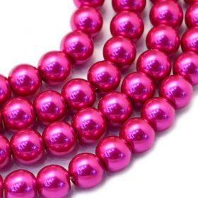 Voskované perle 6 mm, 145 ks, kamélie