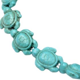 Želva ze syntetického tyrkysu 18x14x8 mm, 22 ks, modrozelená