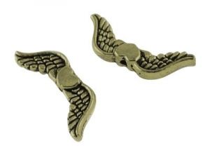 Křídla anděla se srdíčkem 20x7 mm, 50 ks, bronzová