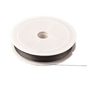 Ocelové lanko 0,38 mm, 50 metrů na špulce, platinová barva