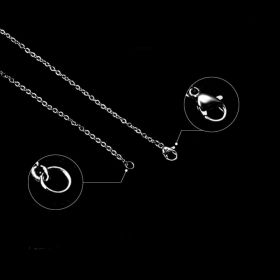 Řetízek s karabinkou z chirurgické oceli 50 cm s článkem 2x2,5 mm, platinový