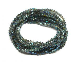 Skleněné sluníčko 4x4 mm, 118 ks, multi s AB pokovem