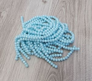 Slavík 8x6 mm, 72 ks, plnobarevná akvamarínová s AB pokovem