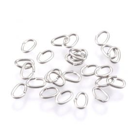 Spojovací ovál z chirurgické oceli 6x4 mm, 100 ks