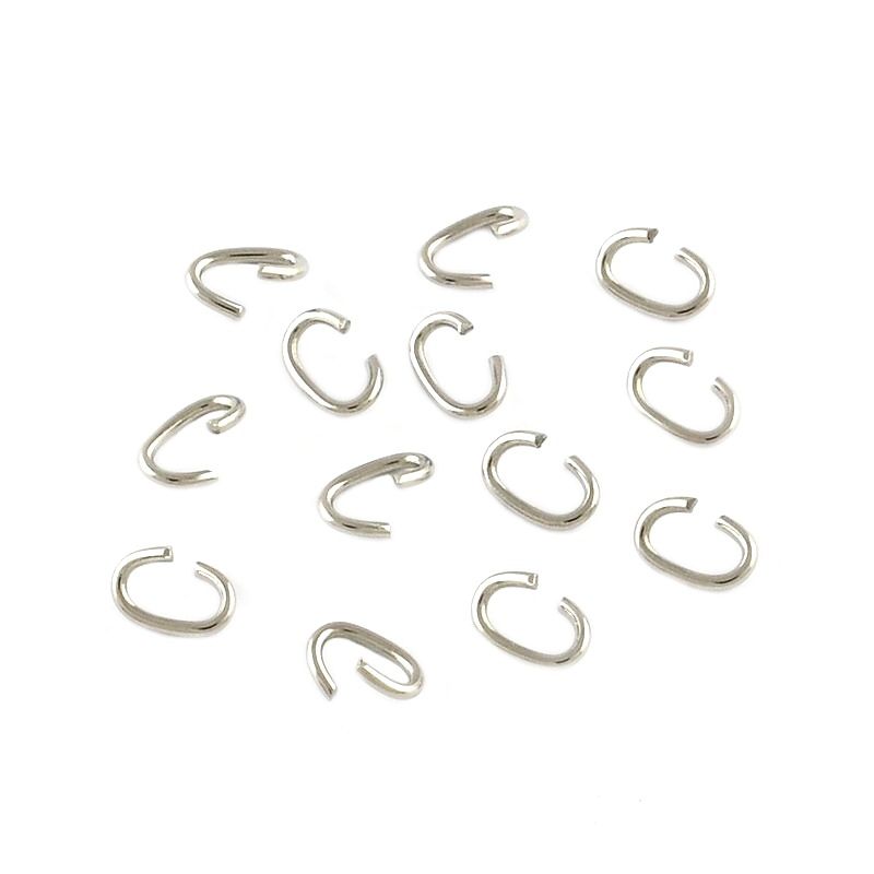 Spojovací ovál z chirurgické oceli 6x4 mm, 100 ks