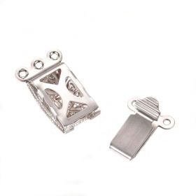 Třířadé zapínání z chirurgické oceli 304, 20x10 mm
