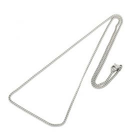 Řetízek s karabinkou z chirurgické oceli 50 cm / 2x1 mm, platinový