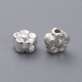 Korálek květ 5,5x3 mm, 10 ks, stříbrná barva
