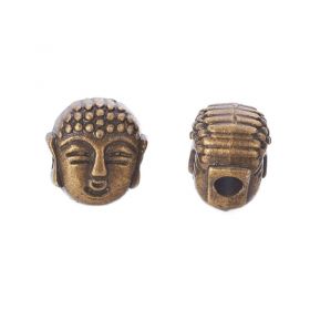 Korálek hlava Buddhy 8x7 mm, 20 ks, bronzová barva