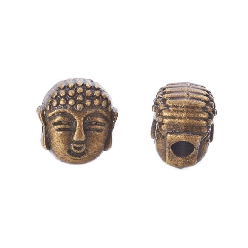 Korálek hlava Buddhy 8x7 mm, 20 ks, bronzová barva