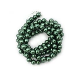 Voskované perle 8 mm, 106 ks, středně zelená