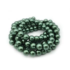 Voskované perle 8 mm, 106 ks, středně zelená