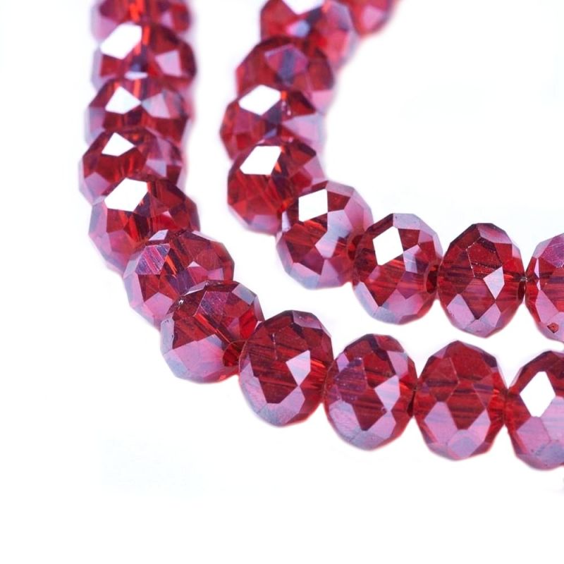 Slavík 6x4 mm, 88 ks, červená s lustrovým pokovem