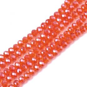 Slavík 6x4 mm, 93 ks, tmavě oranžová s AB pokovem