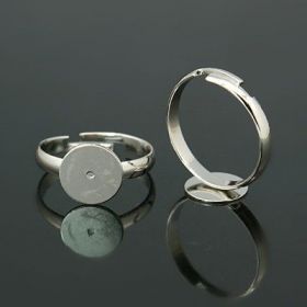 Polotovar prsten s ploškou 8 mm, dětská velikost 14 mm, platinová barva