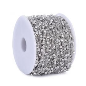 Řetízek s kuličkami 3,5 mm, 1 metr, platinová barva