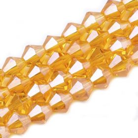 Skleněné sluníčko 6 mm, 50 ks, oranžová s lustrovým pokovem