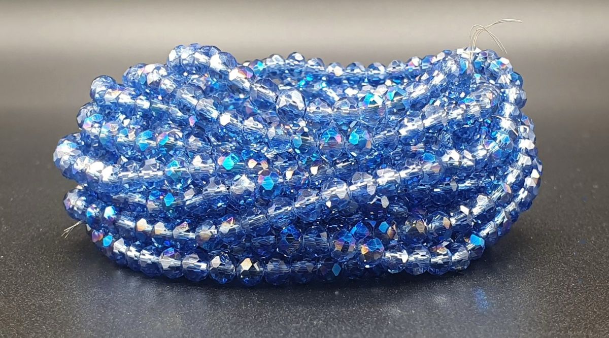 Slavík 4x3 mm, 140 ks, modrá s duhovým pokovem