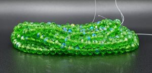 Slavík 6x4 mm, 91 ks, zelená s duhovým pokovem