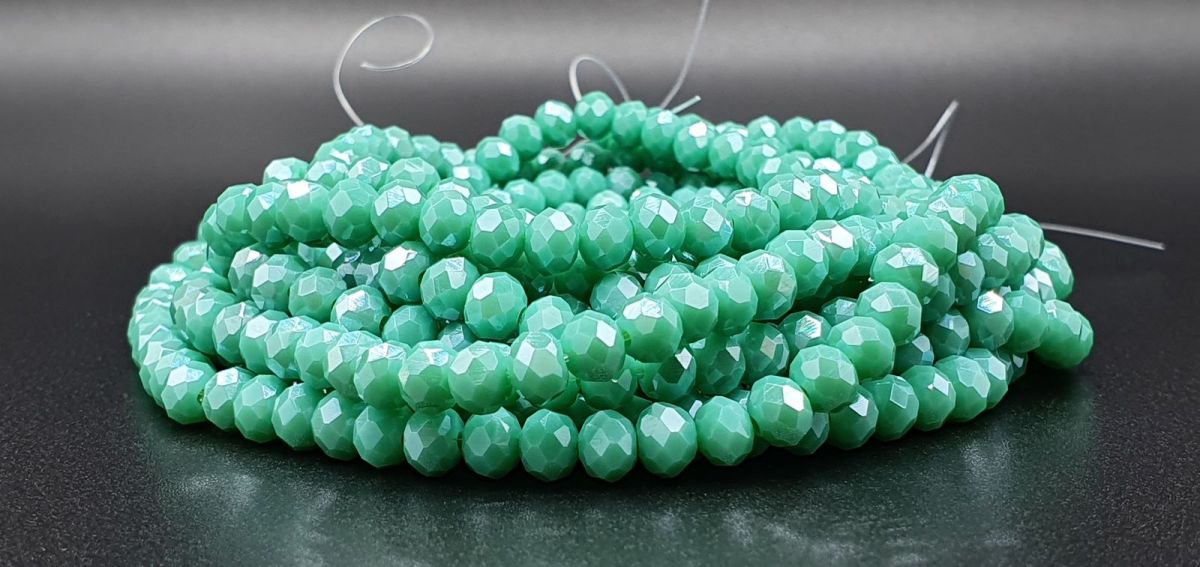 Slavík 6x4 mm, 86 ks, plnobarevná modrozelená s lustrovým pokovem