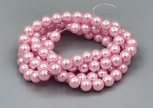 Voskované perle 8 mm, 108 ks, světle růžová č. 81