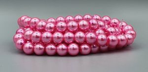 Voskované perle 8 mm, 108 ks, tmavě růžová č. 80