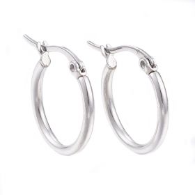 Náušnice kruhy 20x2 mm, chirurgická ocel 304, 2 ks