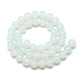 Skleněné hladké korálky 4 mm, 84 ks, opalite