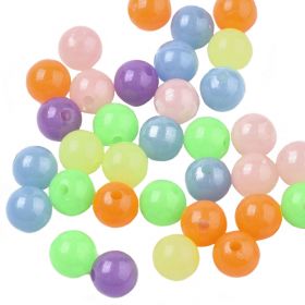 Akrylové luniniscenční korálky 8 mm, 50 ks, mix barev