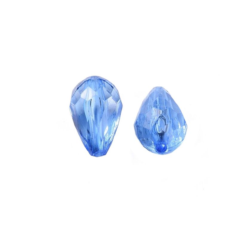 Akrylový drop 12x8 mm, 20 ks, modrý