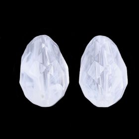 Akrylový drop 17x11 mm, 20 ks, mléčná bílá