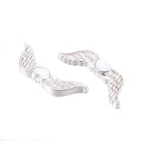 Křídla anděla se srdíčkem 20x7 mm, 50 ks, stříbrná barva