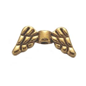 Mini andělská křídla 14x7 mm, 50 ks, antik zlatá