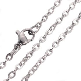 Řetízek s karabinkou z chirurgické oceli 304, 60 cm / 3x2,3 mm