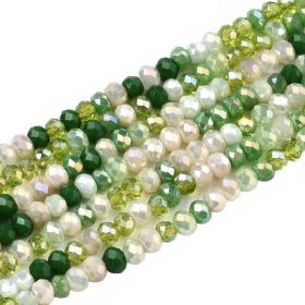 Skleněné broušené korálky 3x2 mm, 180 ks, mix barev