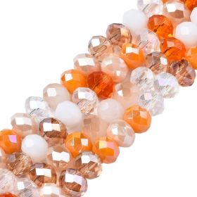 Slavík 6x5 mm, 85 ks, mix oranžová růžová