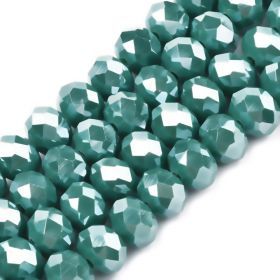 Slavík 8x6 mm,66 ks, plnobarevná modrozelená s lustrovým pokovem
