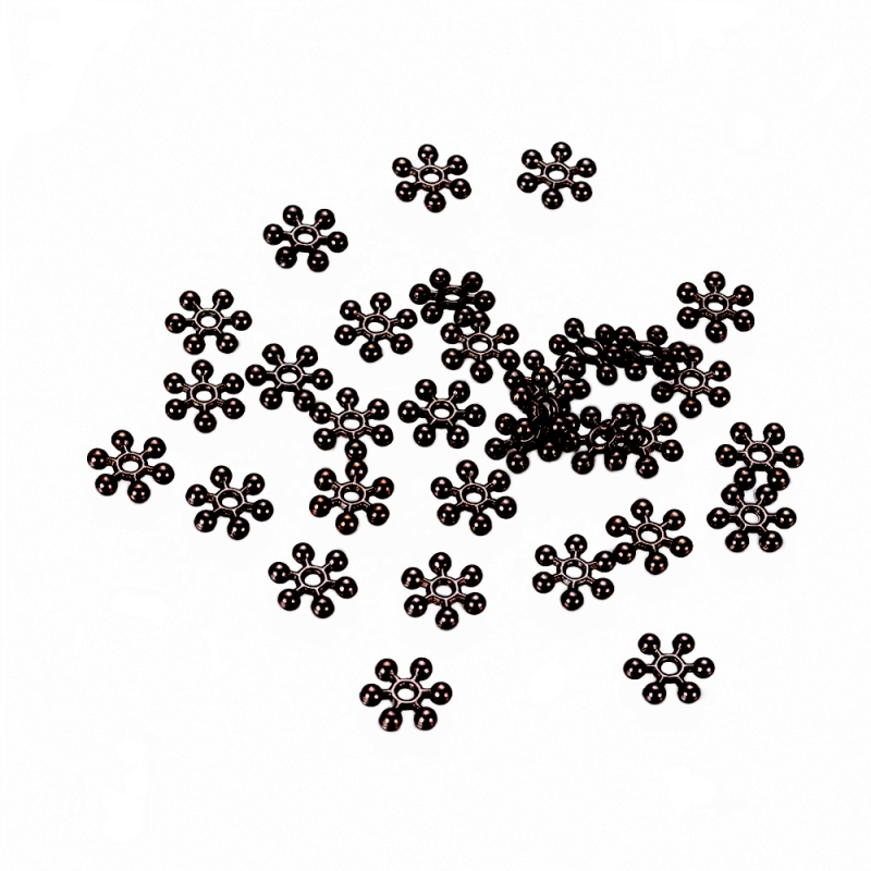 Květ s rameny 8 mm, 10 ks, černá