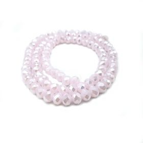 Slavík 6x4 mm, 84 ks, plnobarevná růžová s AB pokovem