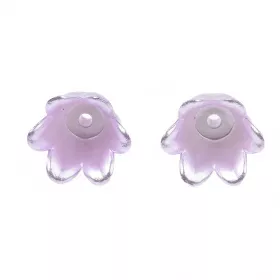 Akrylový zvonek 10x11 mm, 2 ks, perleťová lila