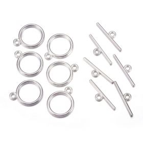 Americké zapínání 15x2 mm, stříbrná barva