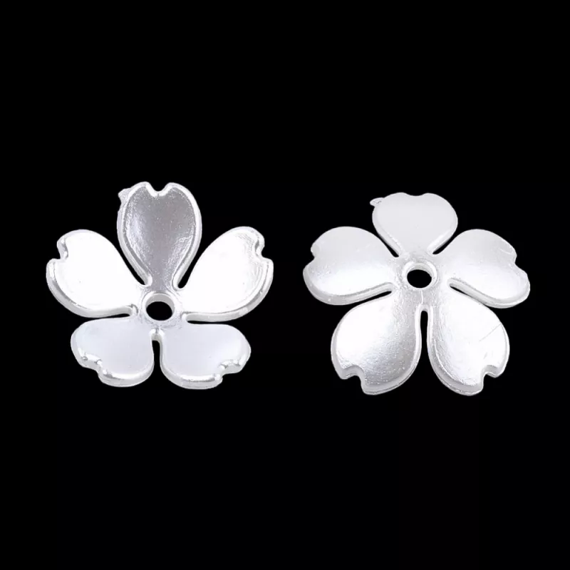 Akrylový květ 15x15 mm, 2 ks, perleťový