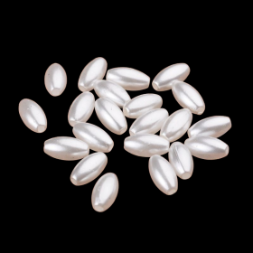 Akrylová rýže 8x4 mm, 100 ks, bílá perleťová