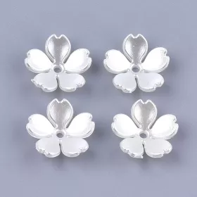 Akrylový květ 15x15 mm, 20 ks, perleťový