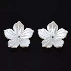 Akrylový květ 25x26 mm, 20 ks, perleťový