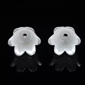Akrylový zvonek 10x11 mm, 2 ks, perleťově bílá