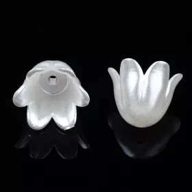 Akrylový zvonek 10x11 mm, 2 ks, perleťově bílá