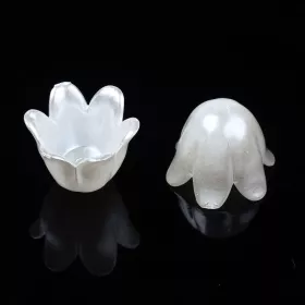 Akrylový zvonek 10x11 mm, 2 ks, perleťově bílá